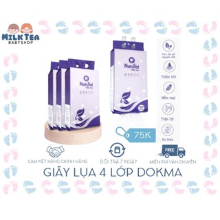 [DOKMA] Giấy lụa 4 lớp 100% nguyên chất, thấm hút tốt, mềm mại, tiện lợi, an toàn cho da cho mẹ và bé