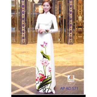 Vải áo dài hoa sen