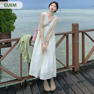 [Sẵn] Váy Ba Lỗ Màu Trắng Dáng Dài Form Chữ A Rộng Thoải Mái Thiết Kế Mới Mùa Hè Cho Nữ 2024 A309