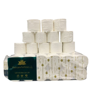 Giấy Vệ sinh vietnam Cao cấp bịch 12 cuộn giấy dai không mủn nặng khoảng 1 kg - 1,5kg (tặng kèm 1 gói giấy rút)