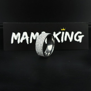 Nhẫn đính đá v1 titan nam nữ cá tính, nhẫn nam nữ thời trang đính đá mama king n2