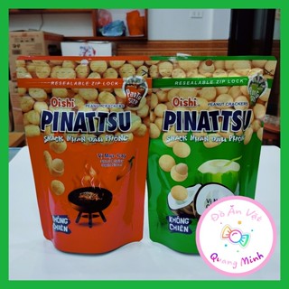 Snack nhân đậu phộng Pinattsu Oishi gói lớn 85g vị nước cốt dừa và mực cay thơm ngon, đồ ăn vặt cổng trường hot nhất