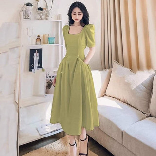 Rập giấy thiết kế là bản vẽ giấy không phải quần áo. rập may đầm nưx cổ vuông tay phồng tùng xếp ly xoè xinh