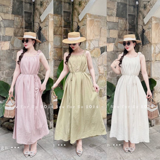 Váy 2 Dây Maxi Kèm Dây Buộc Mặc Nhiều Kiểu