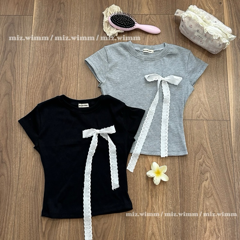 Áo babytee đính nơ dàii ( size ở mô tả )