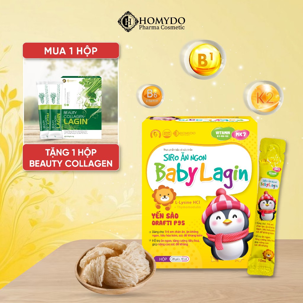 [Mẫu mới 30 gói ] Siro Ăn Ngon Baby Lagin Giúp Bé Mau Ăn Chóng Lớn Tăng Sức Đề Kháng, Giảm Táo Bón