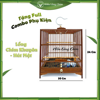 Khung Lồng Chim Khuyên + Chim Hút Mật Phom Vuông Size 30 x 34  ( Đã Ráp Trước 3 Mặt )