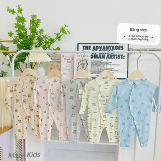Body dài tay bộ body bé trai bé gái sơ sinh từ 0-9 tháng chất petit mềm mịn thấm hút mồ hôi co dãn 4 chiều thoáng mát