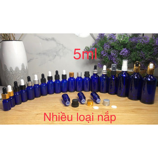 Chai 5ml xanh dương đựng serum mỹ phẩm tinh dầu