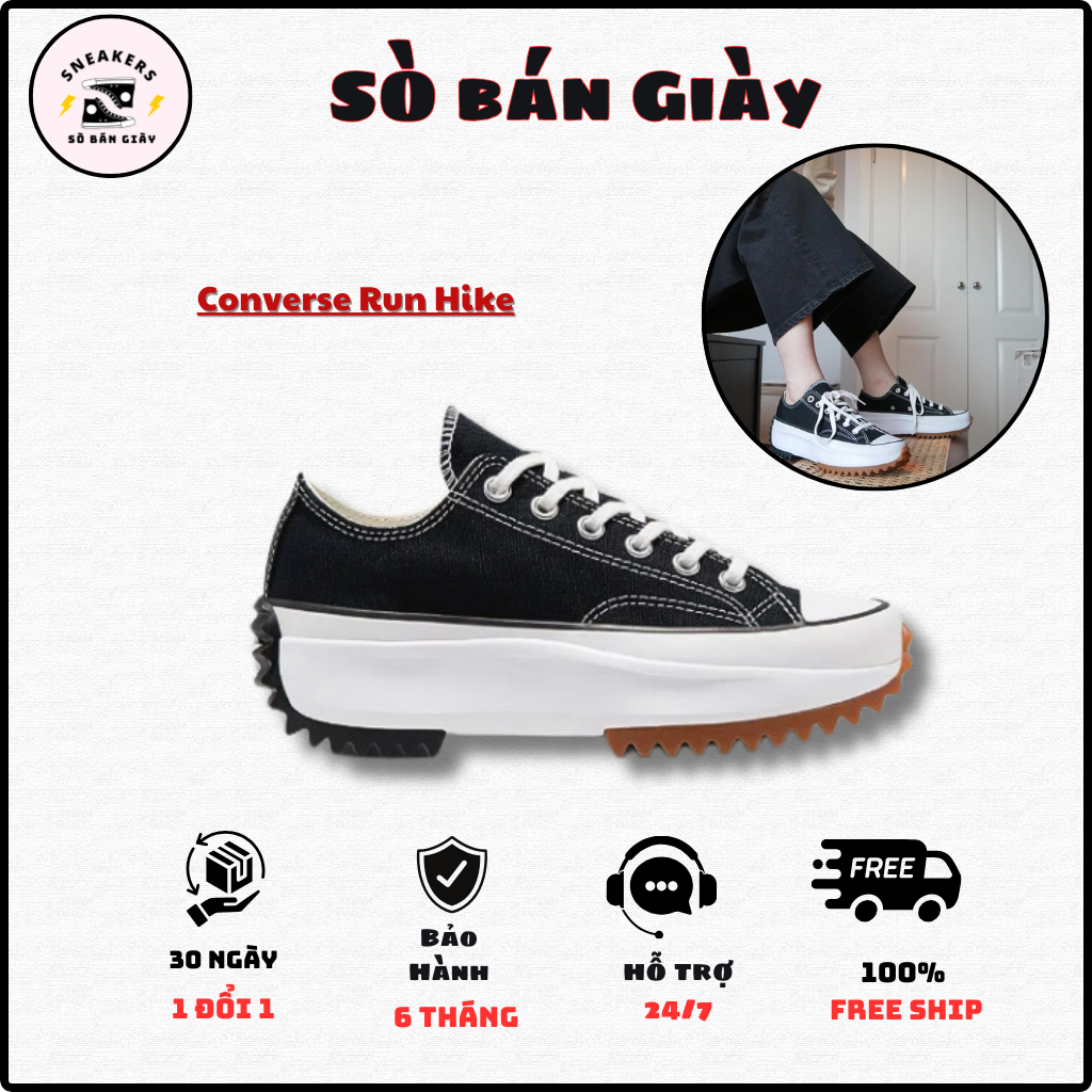 Giày Thể Thao Sneaker CV Run Star Thấp Cổ Bản Trung Cao Cấp Full Box+ Phụ Kiện