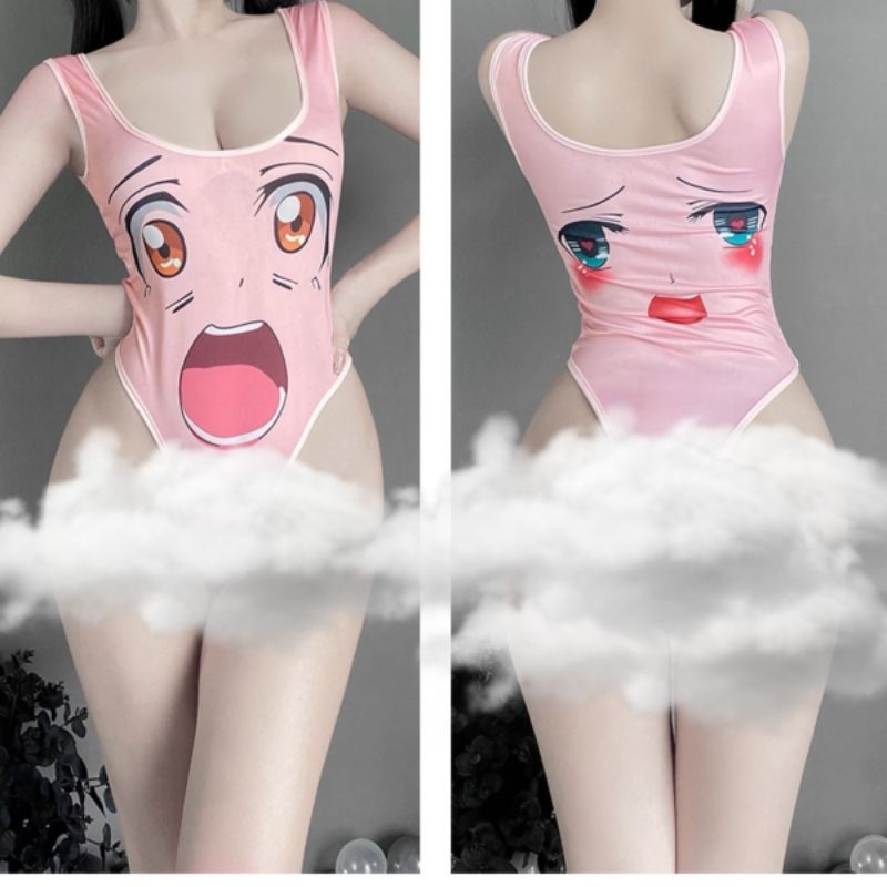 Bodysuit 2 cách mặt họa tiết anime Nhật Bản - jumsuit váy ngủ liền thân gợi cảm sexy