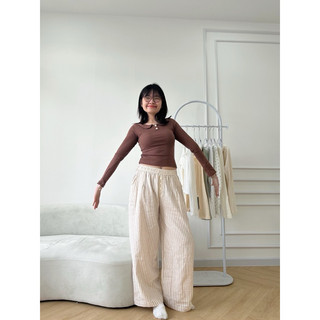 "cúc hà"- quần linen ống suông rộng- tiệm cọc