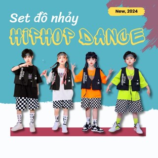 Quần áo hiphop cho bé gái bé trai 2024, áo gile kaki, áo quần thun cotton chính phẩm cho bé 16-52kg