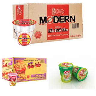 THÙNG 24 LY MÌ MODERN LẨU THÁI TÔM/HẢO HẢO/OMMI TÔM CHANH