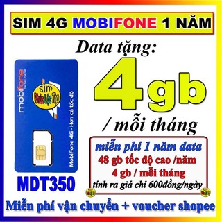 Sim 4G mdt350 mobifone trọn gói 1 năm không nạp tiền, cam kết bảo hành 12 tháng