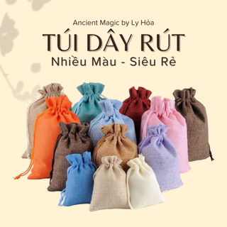 (Nhiều màu) TÚI VẢI LANH đựng đồ | Túi dây rút vải linen - vải thô - vải bố canvas | Ancient Magic by Ly Hỏa