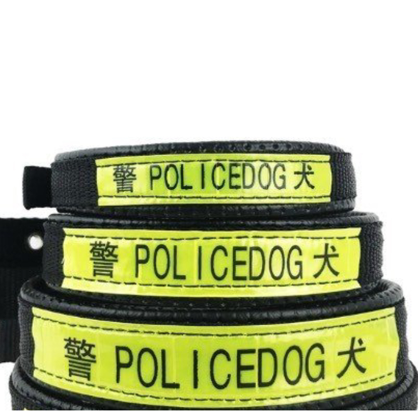 vòng cổ chó to 4 kích cỡ dày 4 lớp kèm phản quang police