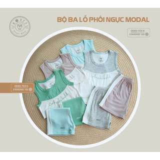 Hrnee bộ ba lỗ modal mềm thoáng mát cho bé