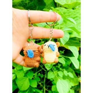 Móc khóa handmade Capybara chảy nước mũi len/ gấu capybara/ búp bê móc len capybara chuột lang nước chảy mũi
