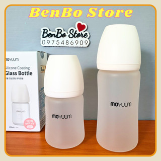 Bình sữa Moyuum Thuỷ tinh tráng Silicon 150ml/240ml Hàn quốc chính hãng