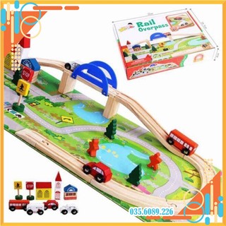 Mô hình giao thông thành phố, lắp ghép đường ray cho bé