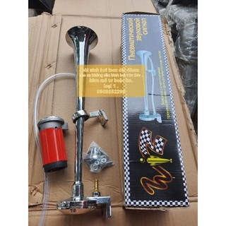 Còi sinh hơi, còi tạo hơi 45cm inox cho xe chỉ cần ắc quy, không cần bình hơi ,âm thanh như kèn hơi