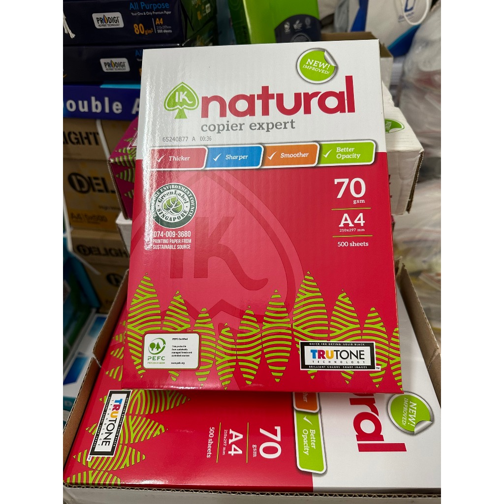 [Đủ 500 tờ] Giấy in IK Natural A4-70gsm