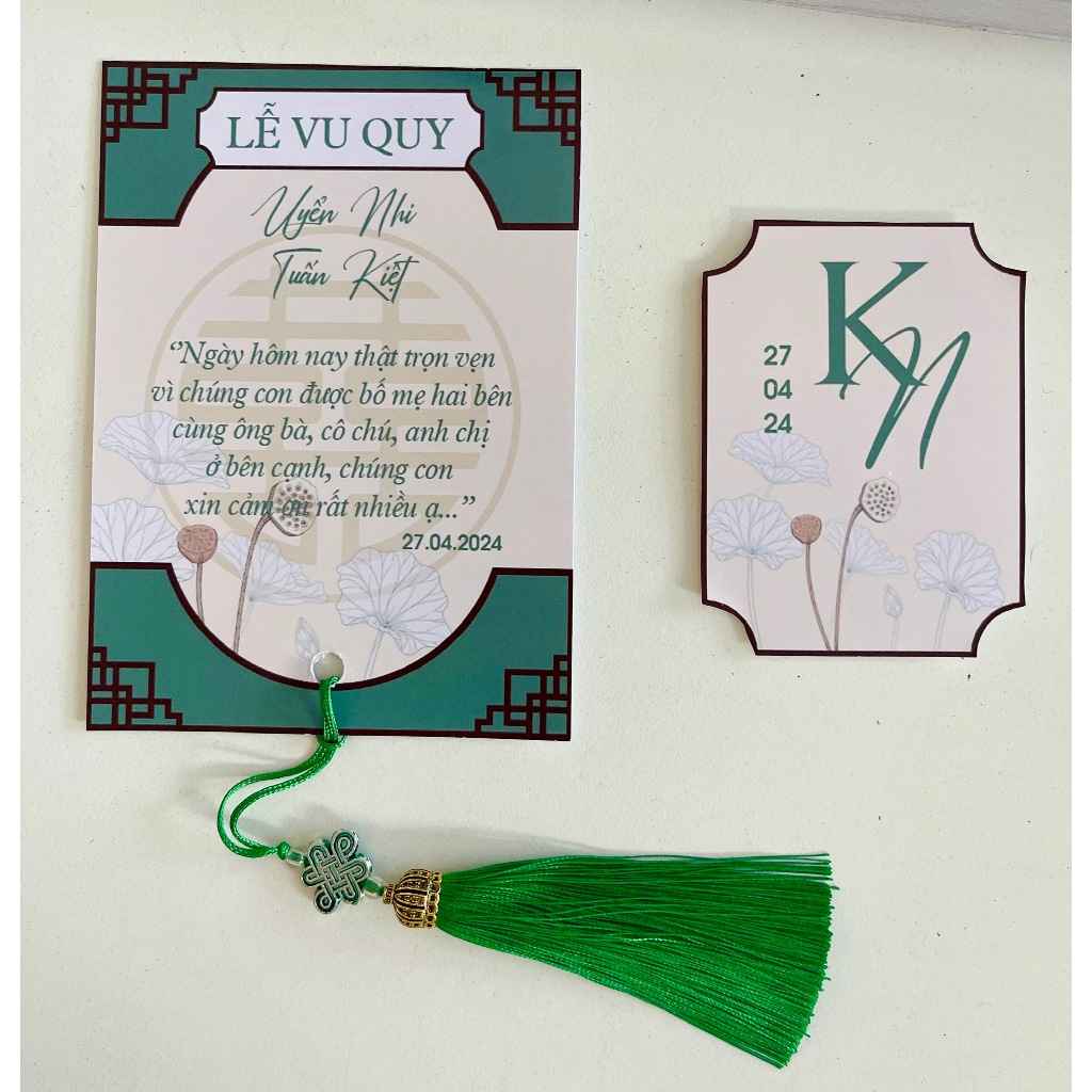 Tem chai nước , thiệp để bàn decor gia tiên