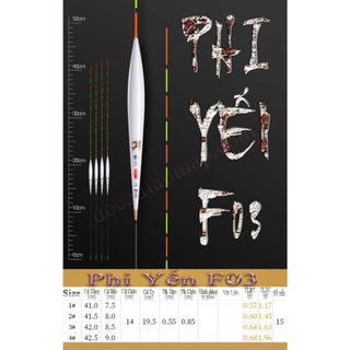 Phao phi yến lông công f03 - phao câu cá, phao câu đài