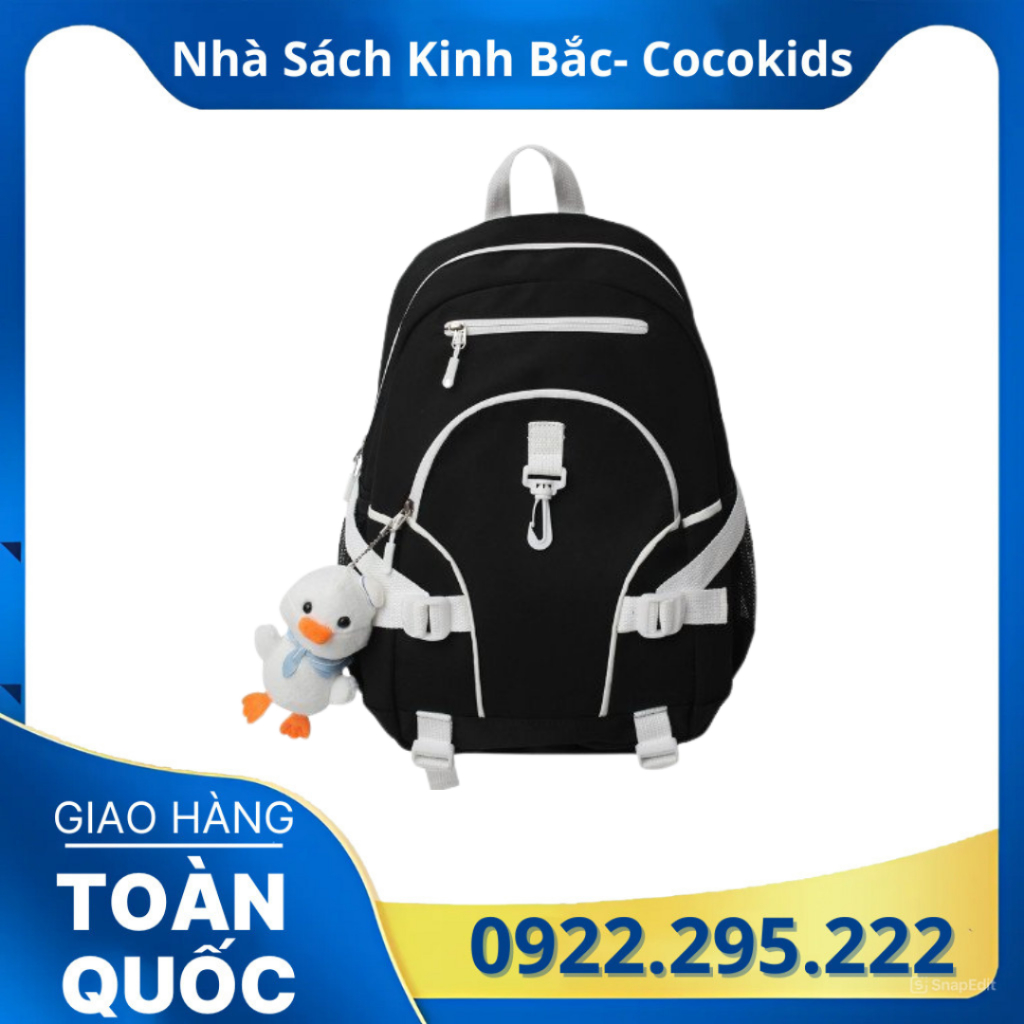 Balo Nữ Nam Cặp Ulzzang Cặp Học Sinh Cấp 1 Cấp 2 Cấp 3 Thời Trang Nữ Đi Học Đi Chơi - Kèm Móc Khóa