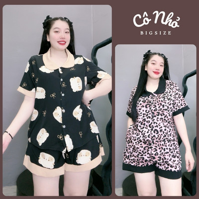 Bộ Pijama Bigsize Mặc Ở Nhà Họa Tiết Thú Dễ Thương Vải Lụa Thoàng Mát Mềm Mịn SET49