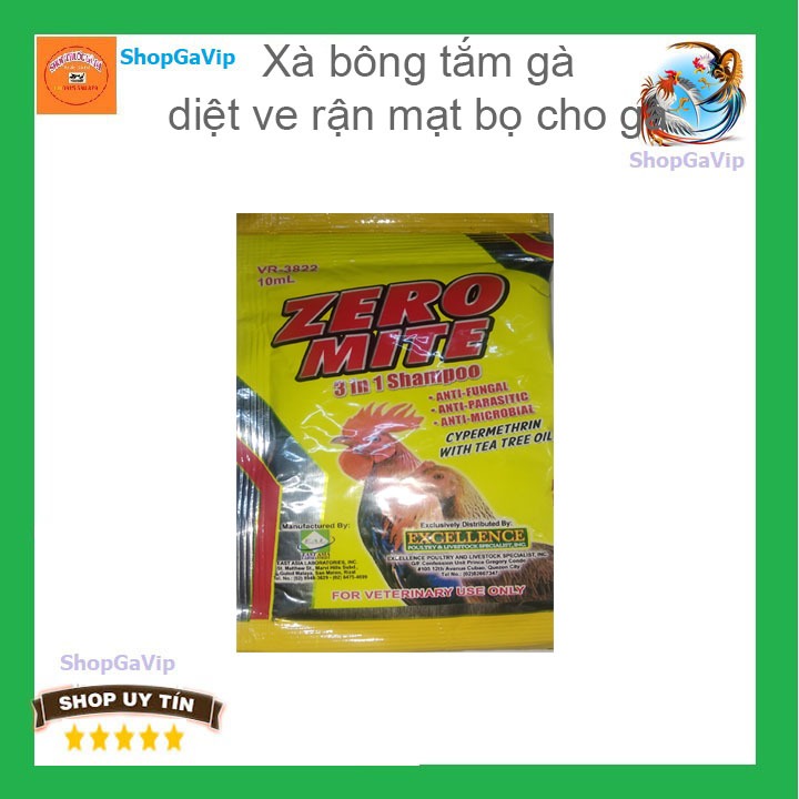 Zero Mite Xà bông tắm gà đá sạch lông hết mạc