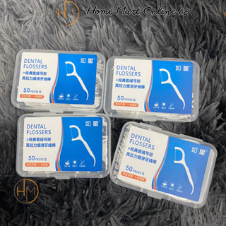    Chuẩn 2 TEAM   Hộp 50 chiếc tăm chỉ nha khoa sợi chỉ mảnh dai 