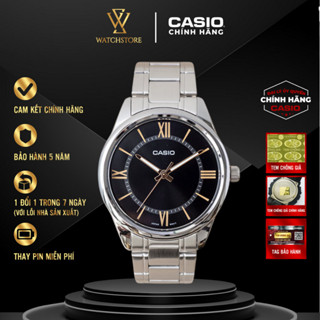 Đồng Hồ Nam Casio MTP-V005D-1B5UDF Mặt Kính Khoáng Màu Đen Dạ Quang 40mm Sang Trọng Chống Nước Dây Kim Loại Chính Hãng
