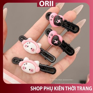 Kẹp tóc mái ,kẹp mái dễ thương hình con mèo vui nhọn ,kẹp tóc mái mỏ vịt ORII, kẹp tóc giá rẻ hàn quốc.