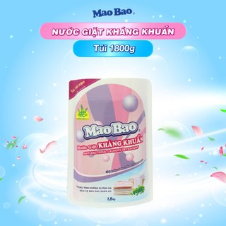 Nước Giặt Kháng Khuẩn Mao Bao túi 1800g Hương hoa bách lý khử mùi, nấm mốc, dễ giặt xả, dành cho da nhạy cảm