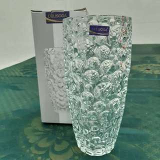Bình hoa thủy tinh chấm bi cao cấp cao 30cm nặng 3.5kg, lọ hoa thủy tinh cao cấp