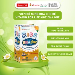 DHA Cho Bé Kidz DHA One Vitamins For Life Giúp Bé Thông Minh, Mắt Sáng Tinh Anh (Hộp 60 Viên)