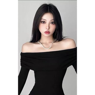 Đầm trễ vai dáng Hàn Quốc hack dáng LS006