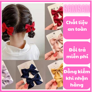 Combo 2 kẹp tóc nơ nhiều màu cho bé gái
