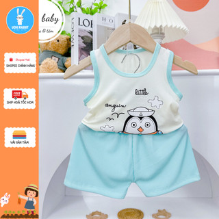 , Đồ bộ ba lỗ chú gấu dấu cho bé mùa thu đông vải tăm gân cao cấp cho bé gái bé trai, UCHI56