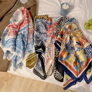 Khăn lụa vuông quàng choàng cổ nữ 70 70x70cm turban bandana trùm đầu đẹp cao cấp làm áo yếm nhiều kiểu dáng