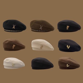 Mũ nón beret nồi bánh tiêu nữ Hàn Quốc iLita ulzzang đẹp mùa đông thời trang màu trắng, nâu, be, đen