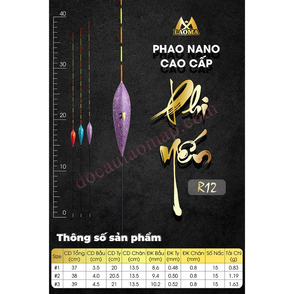 PHAO PHI YẾN SẮC MÀU R12 - Phao Câu Đài, Phao Câu Cá