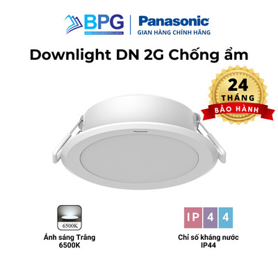 Đèn LED âm trần Chống ẩm Panasonic IP44 DN 2G Công suất 9W, 12W - Ánh sáng Trắng 6500K, Bảo hành 2 năm 1 đổi 1
