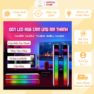 Đèn LED RGB Energy Green Lighting SF06 Nháy Theo Nhạc - Decor 16 Triệu Màu Cảm Ứng Âm Thanh