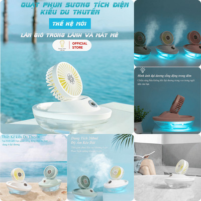 Quạt Phun Sương Tích Điện Energy Green Lighting Dáng Du Thuyền - SX-HF01 - Khếch Tán Tinh Dầu,Tạo Ẩm