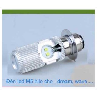1 ĐÔI ĐÈN PHA LED CHÂN M5 CHO XE ĐỜI CŨ WAVE, DREAM