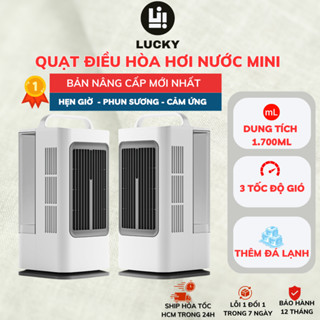 Quạt Điều Hòa Không Khí MiniLUCKY Có Hơi Nước, 3 Tốc Độ Gió, Chế Độ Hẹn Giờ, Xoay Tự Động QDH04