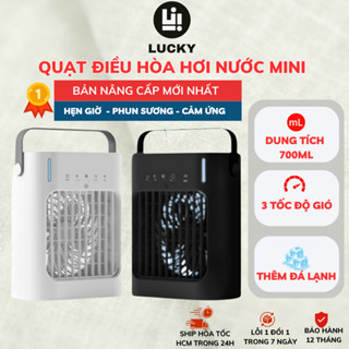Quạt Điều Hòa Mini LUCKY Phun Sương Hơi Nước, 3 Chế Độ Gió, Hẹn Giờ Thông Minh, Sử Dụng 4-5h QDH05